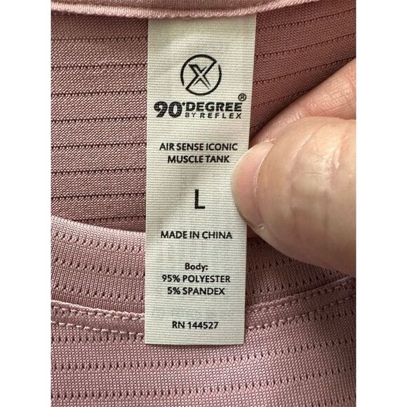 90 Degree by Reflex Men's Pink Sleeveless Muscle Tank Top Size L - Picture 4 of 7